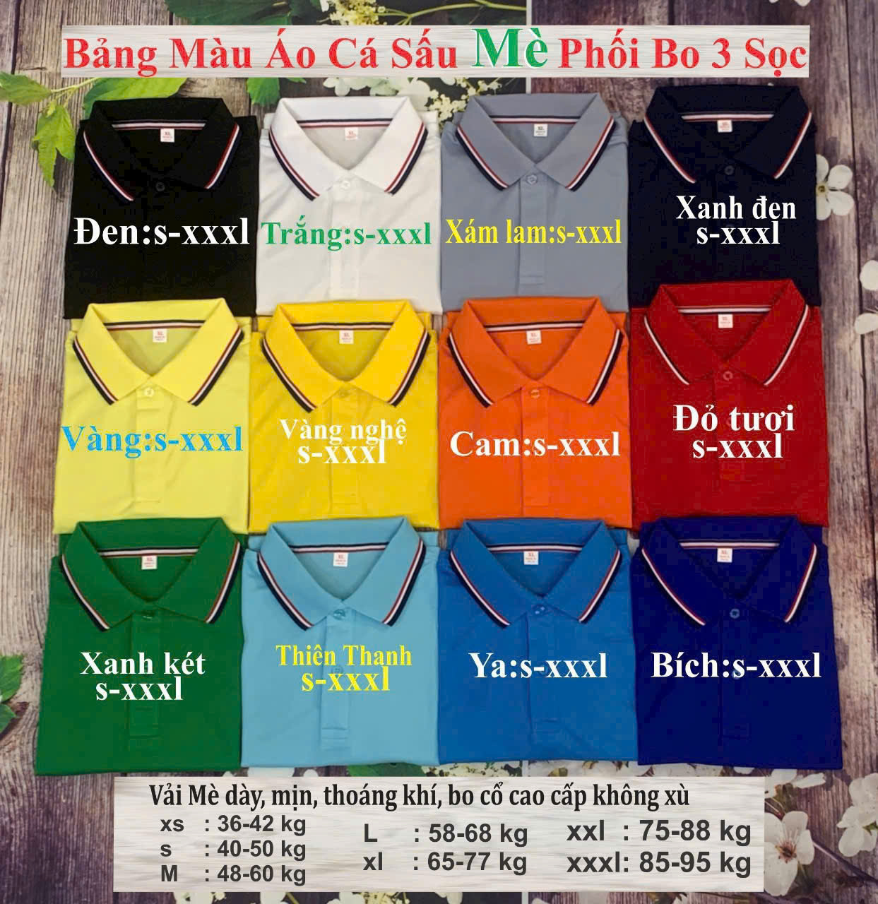 BST Polo cá sấu mè basic